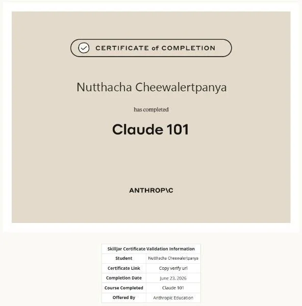 ใบรับรอง Claude 101