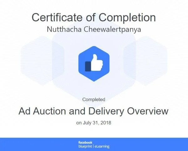 ใบรับรอง Ad Auction and Delivery Overview